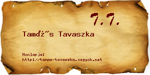 Tamás Tavaszka névjegykártya